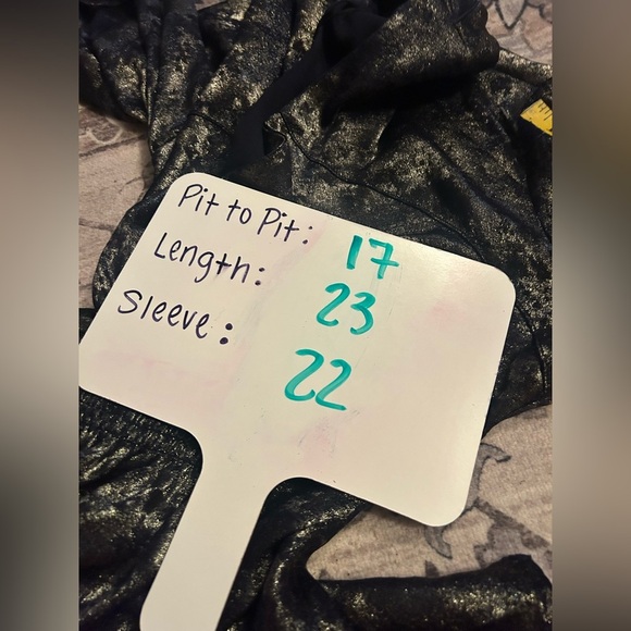 Current Air LA Blouse Size M Whimsigoth Dark Fairy Top Witchy Navy Metallic Blue - Picture 5 of 5